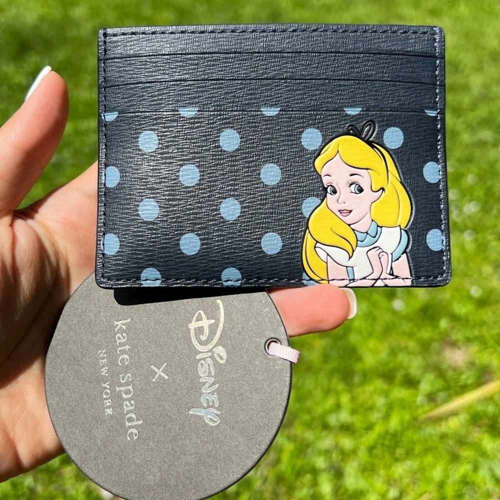 Kate Spade Disney Alice in Wonderland Small Card Case Credit Card Holder Blue